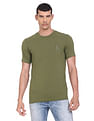 Calvin Klein Men Green Crew Neck Solid Cotton T-Shirt