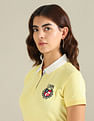 U.S. Polo Assn. Women Contrast Collar Crest Polo Shirt