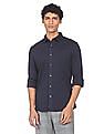 Calvin Klein Jeans Men Navy Slim Fit Pure Cotton Solid Casual Shirt