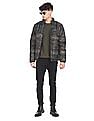 Aeropostale Men Olive High Neck Camouflage Print Puffer Jacket