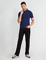 Flying Machine Solid Cotton Polo Shirt