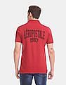 Aeropostale Red Rear Print Pique Polo Shirt