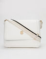 Tommy Hilfiger Solid White Pu Sling Bag