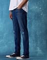 Flying Machine Men Slash Slim Tapered Fit Jeans