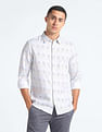 Flying Machine Geometric Print Cotton Shirt