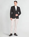 Arrow Notch Lapel Collar Knit Blazer