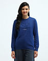U.S. Polo Assn. Women Regular Fit Flag Logo Sweater