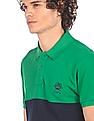 U.S. Polo Assn. Men Green Striped Short Sleeve Polo T-shirt