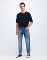 Flying Machine Slash Slim Tapered Fit Acid Washed Jeans