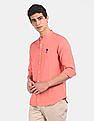 U.S. Polo Assn. Mandarin Collar Solid Casual Shirt