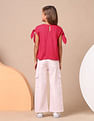U.S. Polo Assn. Kids Girls Tie Up Sleeves Regular Top