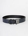 Calvin Klein Printed Black Leather Reversible Belts