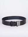 Calvin Klein Printed Black Leather Reversible Belts