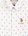U.S. Polo Assn. Kids Boys Geometric Print Dobby Cotton Shirt