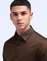 Flying Machine Solid Satin Shirt