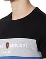 AD by Arvind Crew Neck Colour Block Cotton T-Shirt