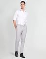 Arrow Newyork Solid Dobby Formal Trousers