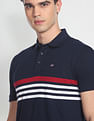 Arrow Sports Horizontal Stripe Pique Polo Shirt
