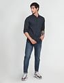 Flying Machine Mid Rise Slash Slim Tapered Jeans