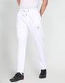 U.S. Polo Assn. Denim Co. Men White Mid Rise Logo Print Solid Track Pants