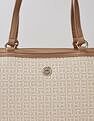 Tommy Hilfiger Logo Beige Pvc Tote Bag