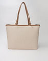 Tommy Hilfiger Logo Beige Pvc Tote Bag