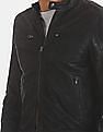 U.S. Polo Assn. Denim Co. Genuine Leather Panelled Biker Jacket
