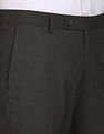 Arrow Mid Rise Checked Formal Trousers