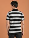 Flying Machine Horizontal Stripe Tipped Collar Polo Shirt