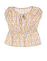 U.S. Polo Assn. Kids Floral Print Peplum Top