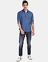 Flying Machine Spread Collar Washed Denim Shirt