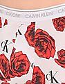Calvin Klein Underwear Men White And Red CK One Allover Rose Print Cotton Stretch Trunks