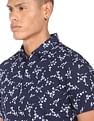 Flying Machine Short Sleeve Floral Print Cotton Shirt