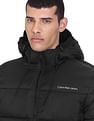 Calvin Klein Men Black Hooded Solid Puffer Jacket