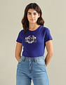 U.S. Polo Assn. Women Brand Print Cotton Slub T-Shirt