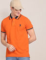 U.S. Polo Assn. Striped Collar Slim Fit Polo Shirt