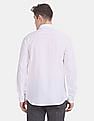 USPA Tailored White Tailored Regular Fit Solid Shirt