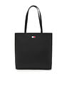Tommy Hilfiger Solid Black Pu Tote Bag