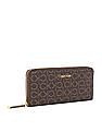 Calvin Klein Women Brown Zip Around Monogram Wallet
