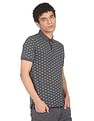 Flying Machine Geometric Print Pique Polo Shirt