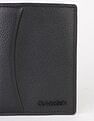 Calvin Klein Solid Black Leather Bi-Fold Wallet