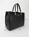 Tommy Hilfiger Solid Black Pu Handbag