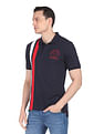 AD by Arvind Cotton Modern Fit Striped Polo Shirt