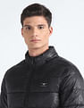 Flying Machine Detachable Hood Brand Print Puffer Jacket