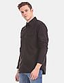 GAP Men Black Long Sleeve Flap Pocket Twill Utility Casual Shirt