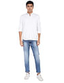 Flying Machine Mid Rise Acid Wash Denim Weave Jeans