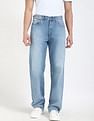 Calvin Klein Jeans Mid-Wash Straight-Fit Mid Rise Jeans