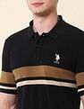 U.S. Polo Assn. Horizontal Striped Modern Monochrome Polo Shirt