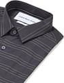 Calvin Klein Jeans Men Black Festive Striped Slim Fit Formal Shirt