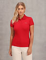 U.S. Polo Assn. Women Ribbed Collar Solid Polo Shirt